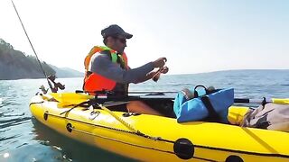 Одна рабочая точка и дорожка с каяка - рыбалка в Геленджике у Джанхота