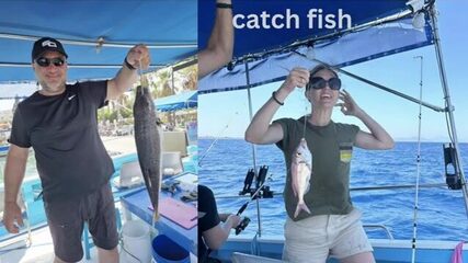Captain Tasos на рыбалке с лодки у Коса