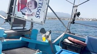 Captain Tasos на рыбалке с лодки у Коса