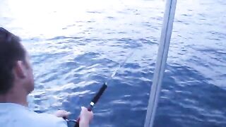 Тунец у борта на лодке в Израиле