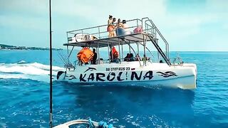 Катамаран Karolina на морской рыбалке у Кудепсты