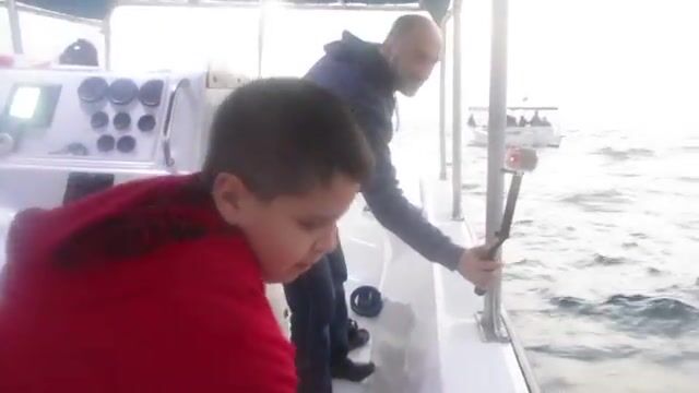 Рыба в сетке на катере у Шарджи