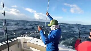 На палубе уже лежат рыбы-парусники из Канкуна