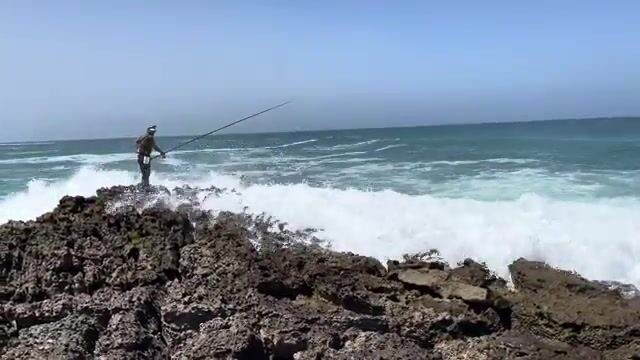 Шесть метров удилища и мороженые креветки: рыбалка в Агадире начинается на камнях у Тамрагта