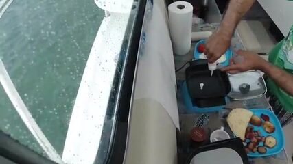 Дождь над Абако (Багамы): глубокая донка с рубки моего катера