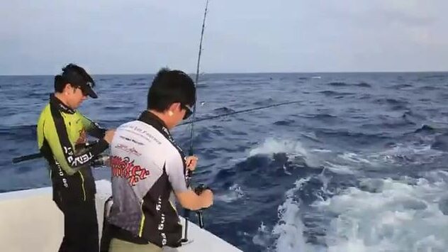 Штиль над Андаманским морем, а под лодкой уже ходит стая каранксов