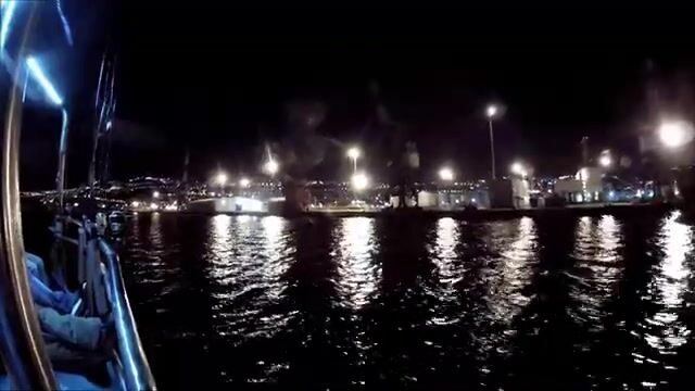Полночь у мола Хайфы: сарган идёт на свет фонаря