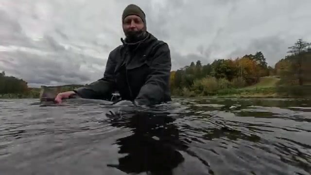 Осень на Нерис: лосось где-то выше, я пока - с термосом на берегу