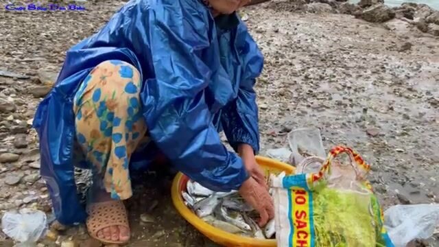 Круговая сеть на лагуне Лапан у Лангко собрала пять-шесть рыб за один заход