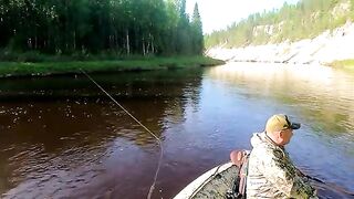 Два хариуса на блесну за вечер на реке Полта