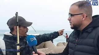 Разговор с любителями береговой рыбалки в Касабланке