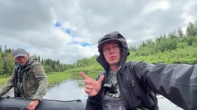 Щука ребенка на притоке в архангельской тайге