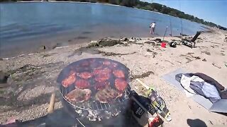Семейный выезд на Рейн с ночной рыбалкой и ухой наутро