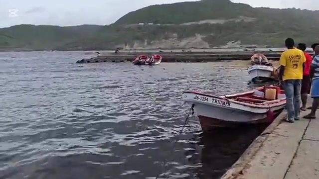 Новая сеть и улов с макрелью в рыбном порту Деннери, Сент-Люсия