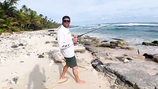 Береговая ловля на ныряющий воблер у отдаленного побережья Самоа