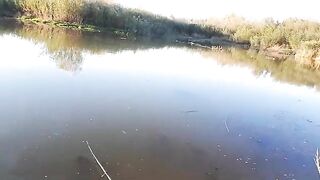Две щуки и окунь на белую вертушку у Вислы в польском Вилянуве