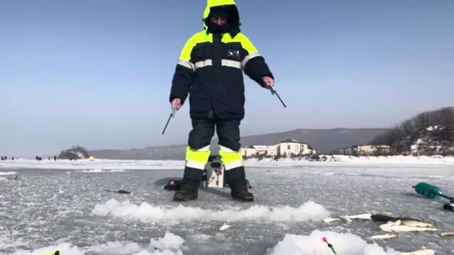 Ловля наваги в бухте Труда на Русском острове