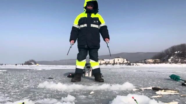 Ловля наваги в бухте Труда на Русском острове