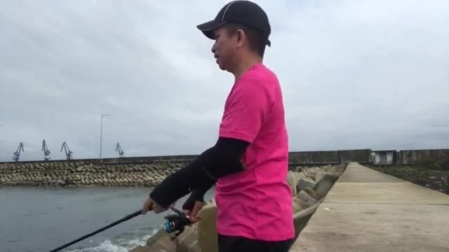 На каменистом берегу в Бате мы поймали трех тунцов и саргана на самоделку