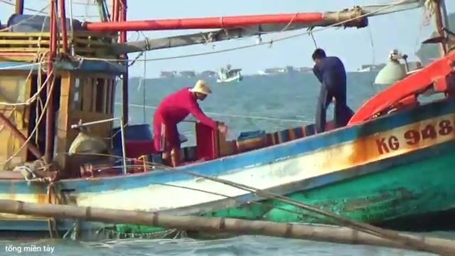 В порту Антхой на Фукуоке команда закупает воду и еду перед стоянкой