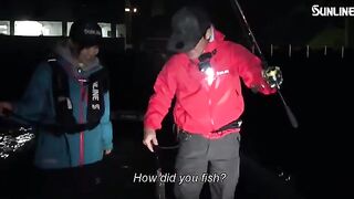 Ночной сибас с лодки в Осакском заливе
