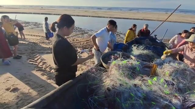 Улов крабов у рыбака Хиепа на пляже в Хотраме