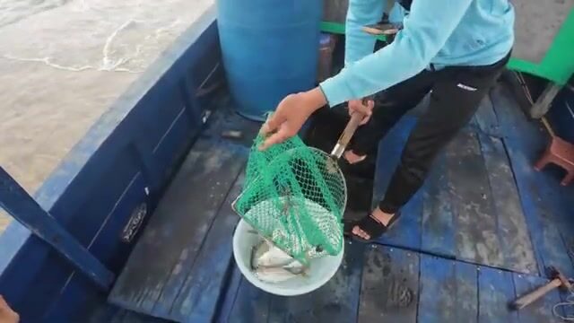 Утренняя ловля у промыслового судна возле Тханьлана