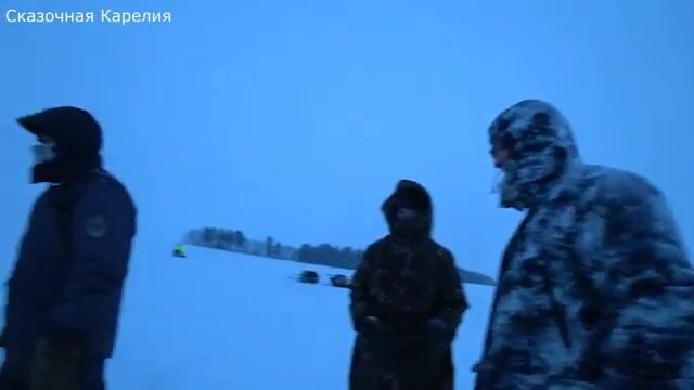 Зимняя рыбалка на Онежском озере у Ивановских островов