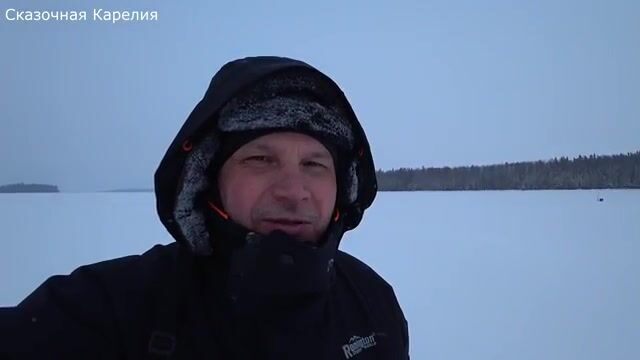 Зимняя рыбалка на Онежском озере у Ивановских островов