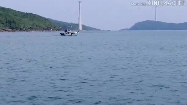 Вечерняя ловля с товарищем у канатной дороги на Фукуоке