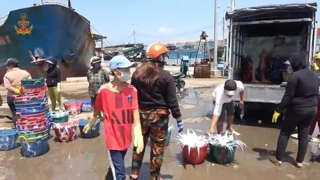 Рыбу-саблю сортировали и грузили в порту Ниньчу