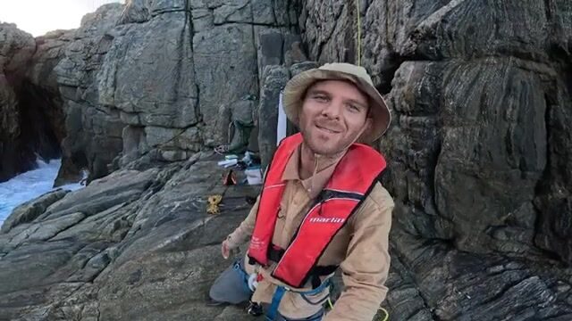 С уступа на южном побережье Австралии достали синего губана