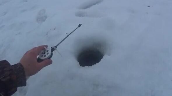 На Онеге мы прикормили лунки и ждали плотву